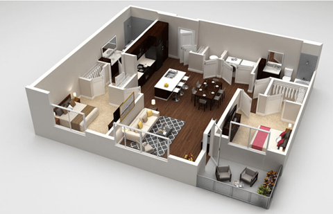 Coltrane 2 bed 2 bath at Highland Row Apartments, TN, 38111